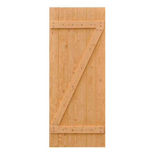 D2D ประตูไม้ดักลาสเฟอร์ บานทึบทำร่อง  86x215cm.   Eco Pine-55  