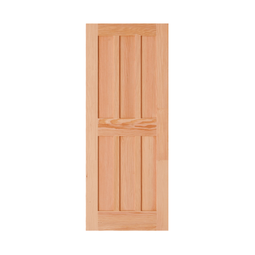 ประตูไม้ดักลาสเฟอร์ บานทึบทำร่อง Eco Pine-036 80x180cm. D2D Eco Pine-036 D2D