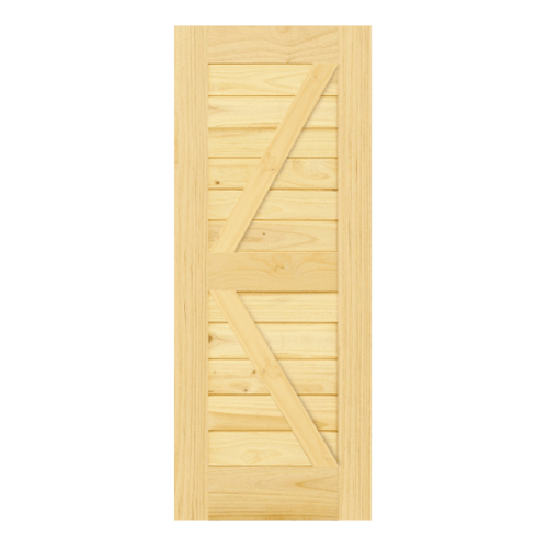 D2D ประตูไม้สนNz บานทึบทำร่อง(โรงนา) Eco Pine-444 100x200ซม.