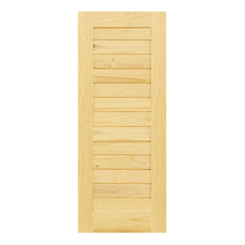 D2D ประตูไม้สนนิวซีแลนด์ บานทึบทำร่อง Eco Pine-001 100x180ซม.