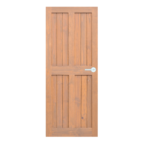 D2D ประตูไม้สนนิวซีแลนด์ บานทึบทำร่องสีเบรินแอช ขนาด 90x200cm.  Eco Pine -44 สีเบรินแอช 