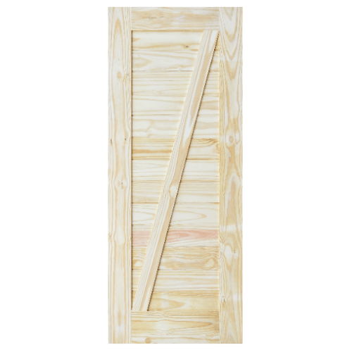 D2D ประตูไม้สนNz บานทีบเซาะร่อง(โรงนา) Eco Pine-333 80x180ซม.