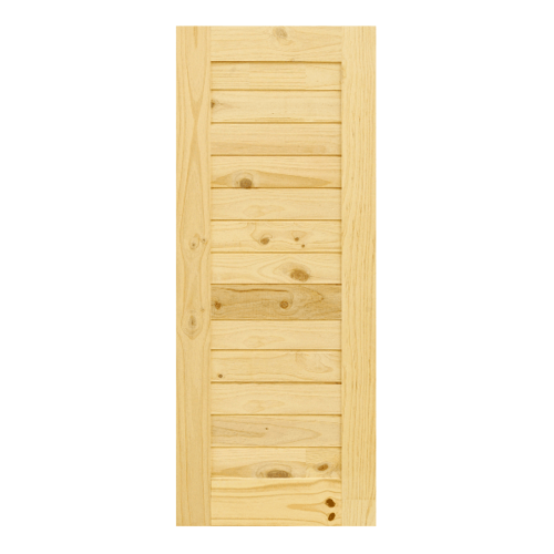 ประตูไม้สนนิวซีแลนด์ บานทึบทำร่อง Eco Pine-006 130x220cm. D2D