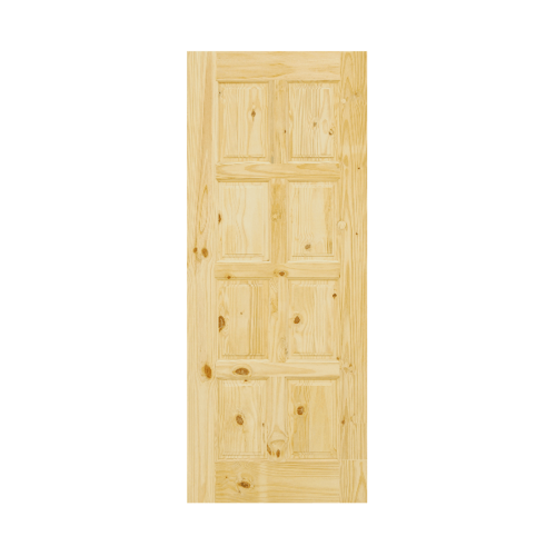 ประตูไม้สนนิวซีแลนด์ บานทึบลูกฟัก(8ฟัก) Eco Pine-016 80x210cm. D2D