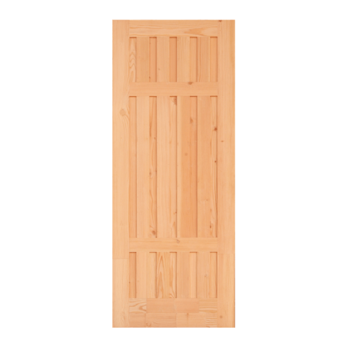 ประตูไม้ดักลาสเฟอร์ บานทึบทำร่อง Eco Pine-027  100x215cm. D2D
