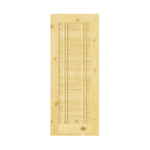 ประตูไม้สนNz บานทึบทำร่อง  Eco Pine-Ezero 6 90x215cm. D2D