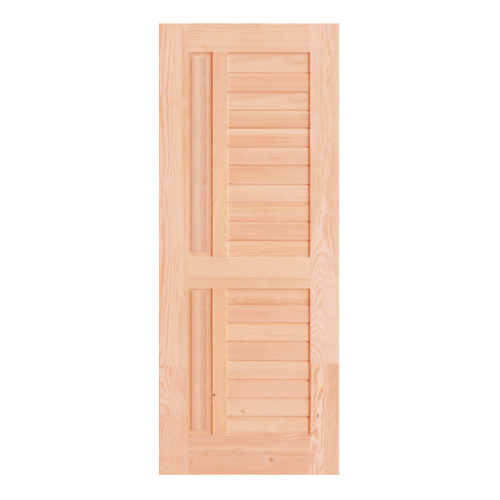 ประตูไม้ดักลาสเฟอร์ บานทึบลูกฟักทำร่อง Eco Pine-007 80x200ซม. D2D