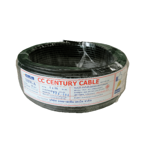 Century สายไฟ THW-A 1x16 ตร.มม. 50 m. สีดำ