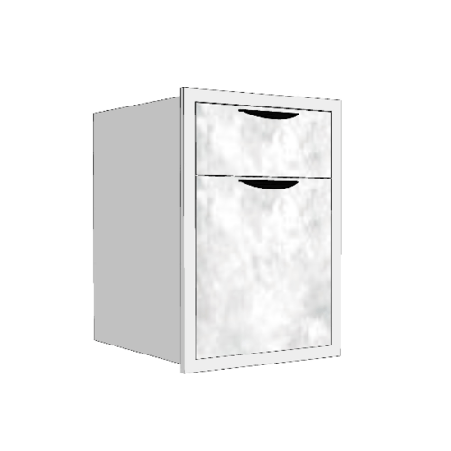 MJ ตู้ลิ้นชัก  2ชั้น  55x40x60 ซม. GC-F604 -WM สีหินอ่อนขาว