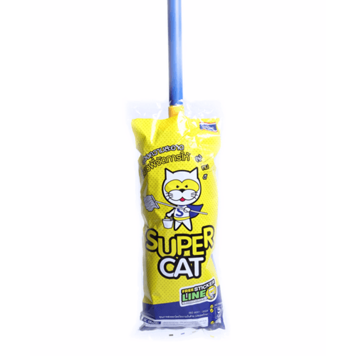 SUPERCAT ม็อบจุกสีขาว ด้ามเหล็กเคลือบพิเศษกันสนิม ขนาด 14 นิ้ว 350 กรัม