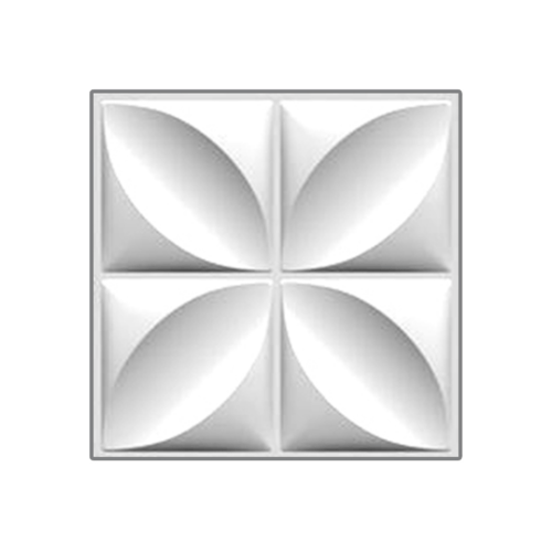 ECO-PLUS พลาสวูด 3มิิติ ลายดอกไม้ OUT004 (10มม.) 50x50ซม. สีขาว
