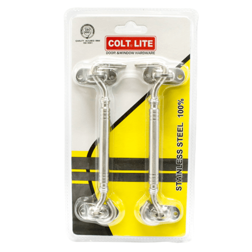 COLT LITE ขอสับหน้าต่าง รุ่น 015 มีแป้นวงรี ขนาด 6 นิ้ว สีสแตนเลส (แพ็ค 2)