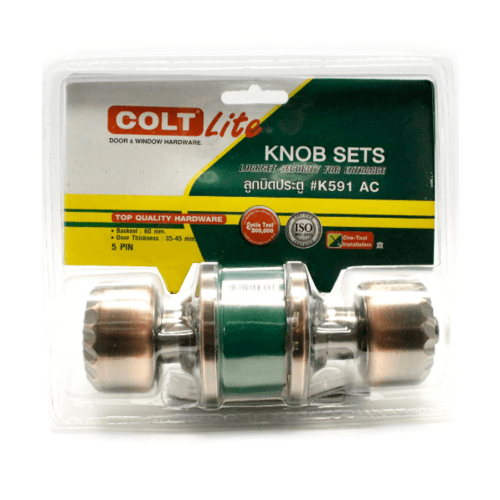 COLT LITE ลูกบิดห้องทั่วไป หัวมะยม จานเล็ก รุ่น K591AC สีทองแดงรมดำ