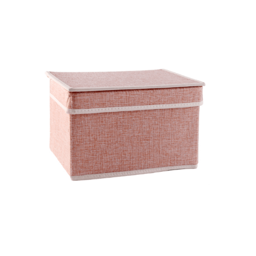 USUPSO กล่องเก็บของ Concise small linen สีชมพู