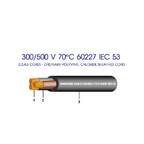 BCC สายไฟ IEC 53 VCT 2x2.5 ตร.มม. 100 m. สีดำ