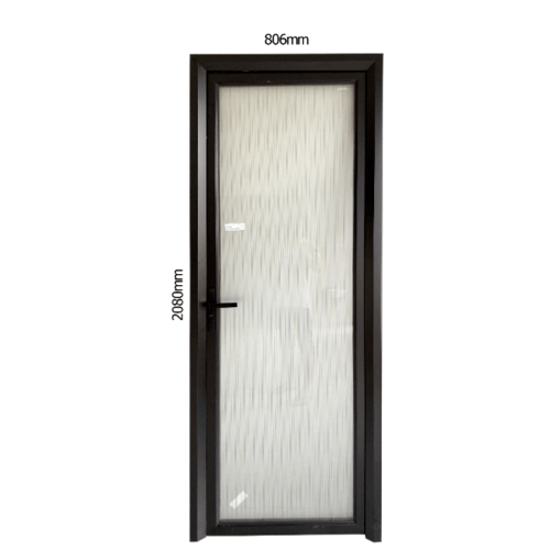 WELLINGTAN ชุดประตูอะลูมิเนียม ลายดำน้ำตาลหน้าขาว (เปิดซ้าย) ALD-BK009L 80.6x208ซม. สีดำ