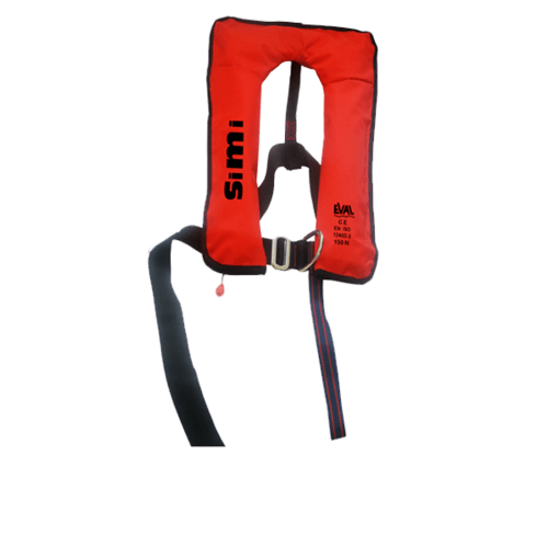 EVAL เสื้อชูชีพแบบพองลม Manual หัวเข็มขัดแบบโลหะ (D-RING) รุ่น 04326-3 สีแดง