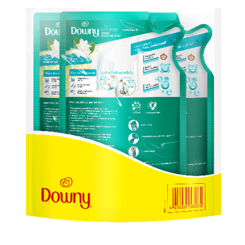 Downy น้ำยาปรับผ้านุ่ม แบบเติม สูตรตากในร่ม ขนาด 490  มล. สีเขียว (แพ็ค 2 แถม 1)