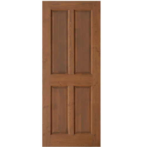 ประตูไม้ดักลาสเฟอร์สีเบรินแอช บานทึบ 4 ฟัก Eco Pine  Ezero 12  80 x 200cm.  สีเบรินแอช D2D