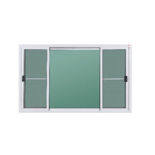 A PLUS หน้าต่างอะลูมิเนียม บานเลื่อน SFS(D) A-WS/003 180x110ซม. สีขาว พร้อมมุ้ง