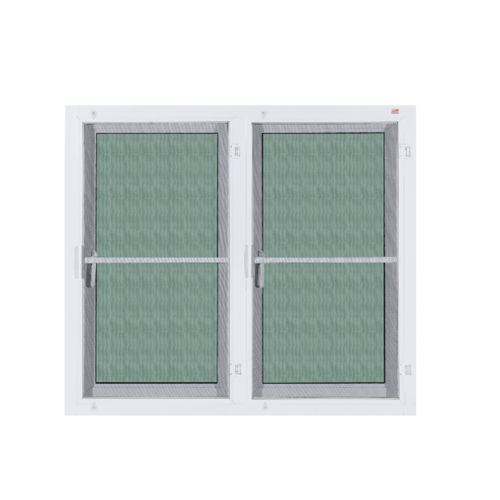 A PLUS หน้าต่างอะลูมิเนียม บานเปิดคู่ A-WO/014 120x110ซม. สีขาว พร้อมมุ้ง