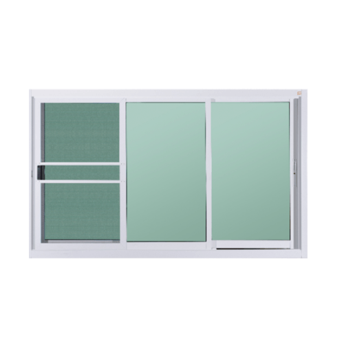 A PLUS LIKE หน้าต่างอะลูมิเนียม บานเลื่อน SFS LIKE-008 180x108ซม. สีขาว พร้อมมุ้ง
