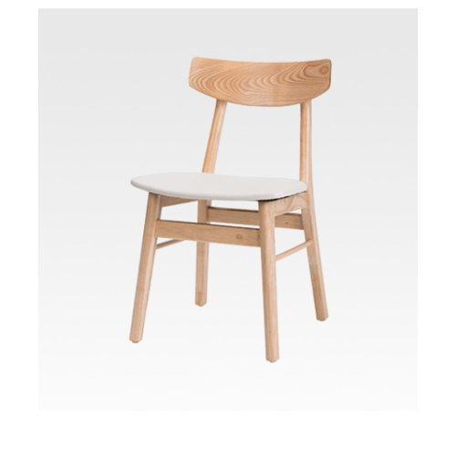 เก้าอี้รับประทานอาหาร เอริคขนาด 45x50x76ซ.ม. สีธรรมชาติ-เบาะขาว