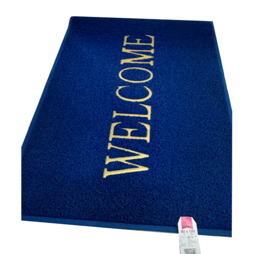 GRAFFE พรมเช็ดเท้าดักฝุ่น WELCOME ขนาด 80x120ซม. สีน้ำเงิน