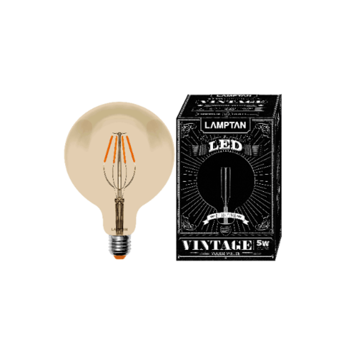 LAMPTAN หลอดไฟ LED Vintage Globe 5W(รุ่นใส) รุ่น P.5 แสงวอร์มไลท์