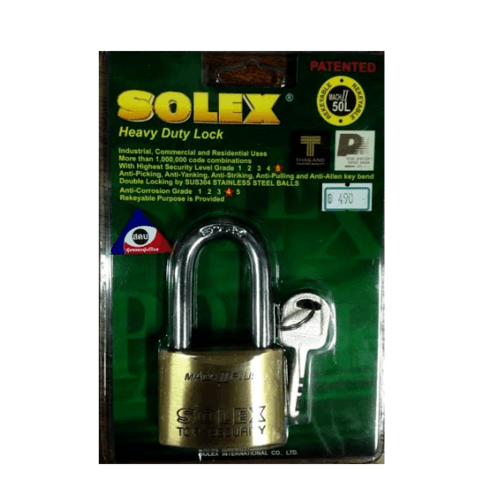 SOLEX กุญแจคล้อง  MACH II L  ขนาด 55MM.PLUS สีทอง