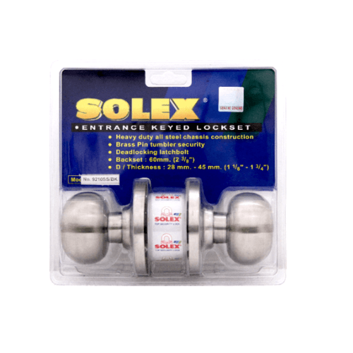 SOLEX ลูกบิดห้องน้ำ สเตนเลส-304 รุ่น 9210SS/BK สีสเตนเลส