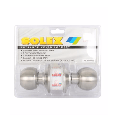 SOLEX ลูกบิดห้องทั่วไป สเตนเลส-304 รุ่น 5500 SS สีสเตนเลส (แผง)