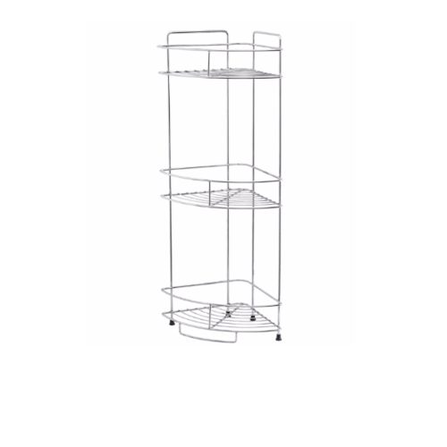 HOY ตะแกรงชั้นวางของอเนกประสงค์สเตนเลสเข้ามุม 3 ชั้นขนาด 30x40x162 ซม. รุ่น HWHOY-H105T1 สีสเตนเลสเงา