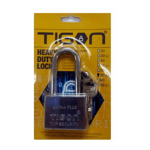 กุญแจ tigon ชุบเงิน 60 มิล คอยาว