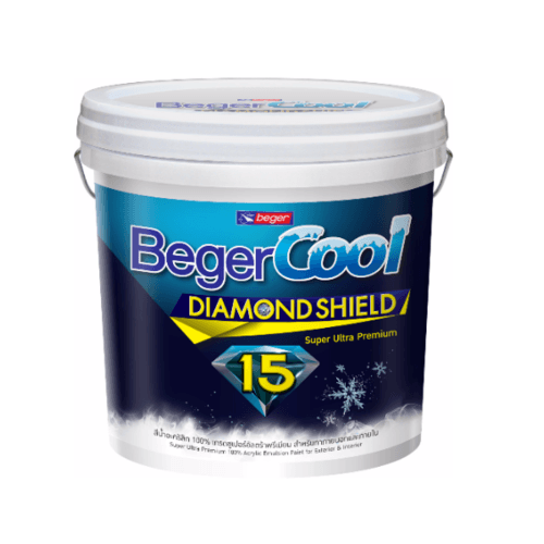 Beger สีน้ำอะครีลิค เบเยอร์คูล ไดมอนด์ชิลด์ 15 ปี ชนิดกึ่งเงา 9ลิตร เบส D