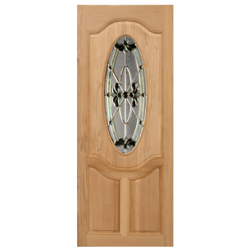 MAZTERDOOR ประตูไม้สยาแดง ลูกฟักพร้อมกระจก ORCHID-08 80x200ซม. (ทำสี)