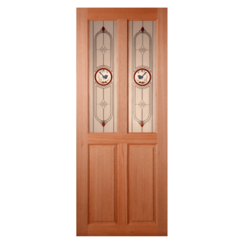MAZTERDOOR ประตูไม้เนื้อแข็ง ลูกฟักพร้อมกระจก SS02/1 80x180ซม.