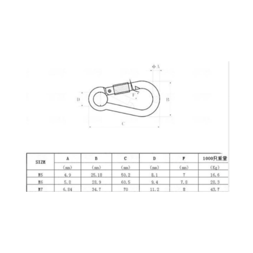 ห่วงเกี่ยวนิรภัย 3.4cm. รุ่น ER-011-S (6ชิ้น/แพ็ค) FIX-XY