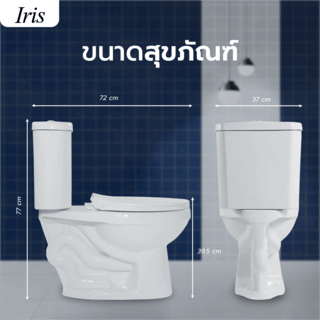 Iris สุขภัณฑ์สองชิ้นแบบกดบน 4.5/6L รุ่น นิวโกลว IR-628N