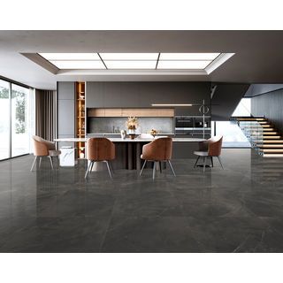 Marbella 60x60 กระเบื้องพอร์ซเลน รุ่น เนโร่ สโตน-สี ดำ Glazed Tile P6041 (4P) Random