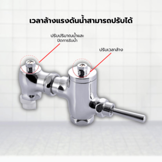 Verno ฟลัชวาล์วโถสุขภัณฑ์นั่งราบแบบก้านกดทองเหลือง รุ่น GCT-003