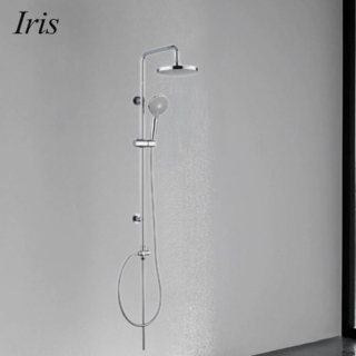 Iris ชุดฝักบัวเรนชาวเวอร์สเตนเลสหัวกลม รุ่น TM-1104 ขนาด DIA10.5ซม. 15x30x1ซม. สีเงิน