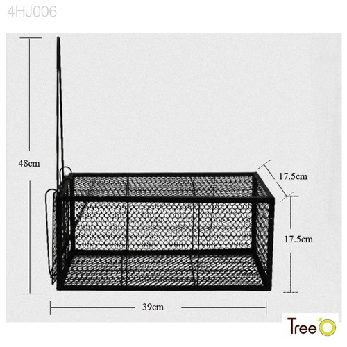 Tree O กรงดักหนูใหญ่ รุ่น 4HJ006 ขนาด17.5x39x17.5 ซม. สีดำ