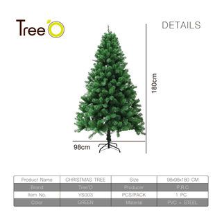 Tree O ต้นคริสต์มาส รุ่นYS003 ขนาด98×98×180ซม.สีเขียว