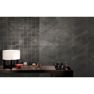 Marbella 60x60 กระเบื้องพอร์ซเลน รุ่น เนโร่ สโตน-สี ดำ Glazed Tile P6041 (4P) Random