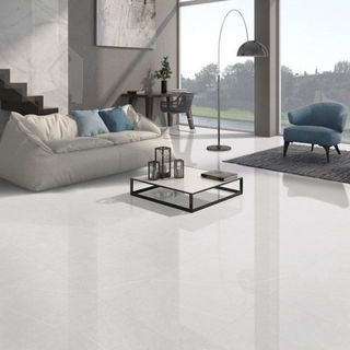 La Arezza กระเบื้องพอร์ซเลน 60x60 ซม. Marbla ออเดซเซ่  ไลท์ เกรย์ P6045 Polished Glazed Tile (4P) Random