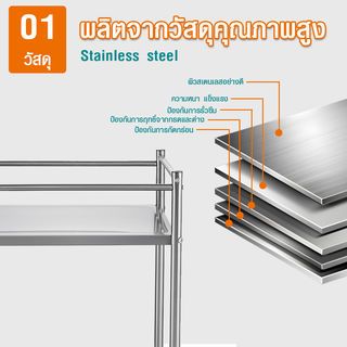 KOSCH รถเข็นเสิร์ฟเครื่องดื่ม 43x35×80 ซม. SSMS01