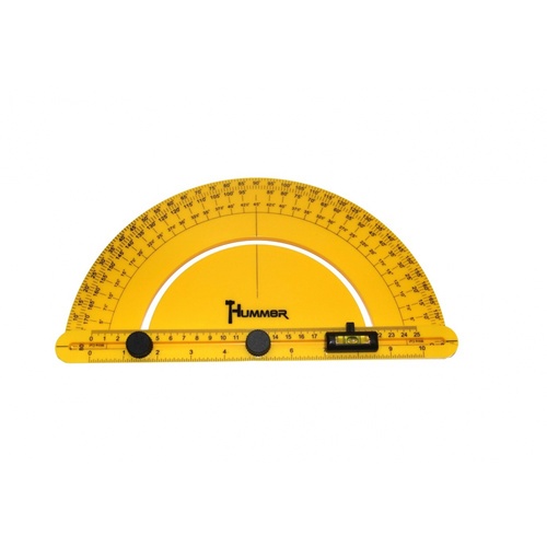 HUMMER ไม้ครึ่งวงกลมพร้อมระดับน้ำวัดมุม (250MM) รุ่น CJ-5038B-7 Metric&Inch