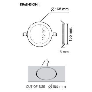 RACER โคมดาวน์ไลท์ LED แบบฝังฝ้าหน้ากลม 12W รุ่น NANO-D แสงเดย์ไลท์