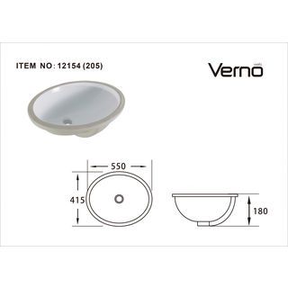 Verno อ่างล้างหน้าฝังใต้เคาน์เตอร์ รุ่น VN-12154 (205)